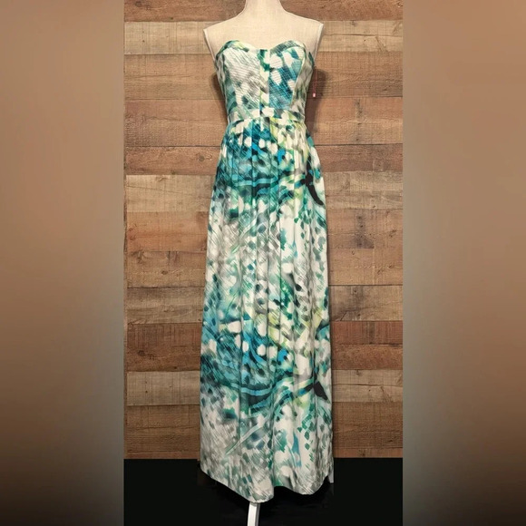 PARKER Bayou Strapless Silk Maxi Dress Women's size Medium Wedding Formal Party - Picture 2 of 11